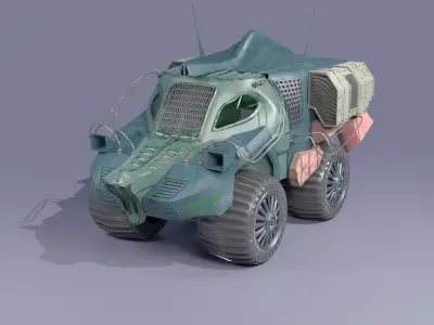 LOWPOLY CROCODILE CAR  Low-poly 3D model