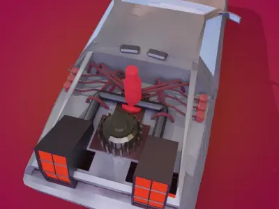 Delorean DMC-12 low poly model Free 3D model