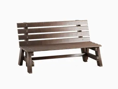 Wooden Outdoor Bench A 01 Low-poly 3D model