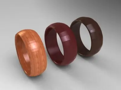 Ring three wedding rings Free 3D print model