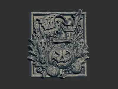 hallowen themed scene cnc model 3D print model