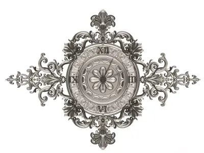 Classic Wall Clock 013 Chrome Low-poly 3D model