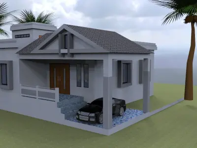 latest house design 2 bhk 3D model