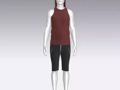 Sport Suit Low-poly 3D model 11