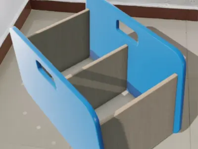 BacUp2Boxes Blue Low-poly 3D model