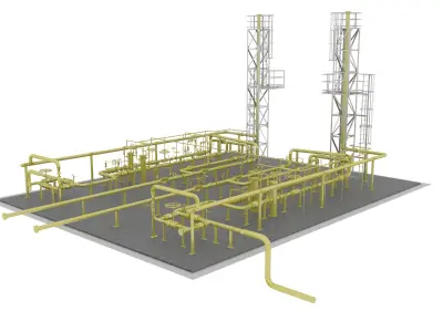 Gas distribution station 3D model