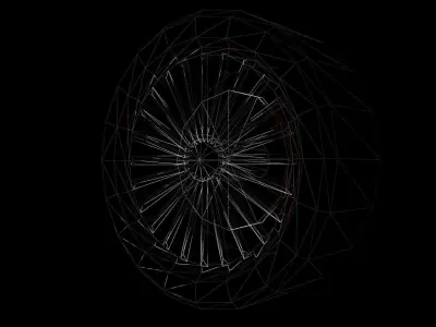 Wheel bicycle Low-poly 3D model