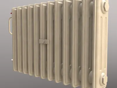 Old Radiator Cream - Unity - HDRP - UE4 Low-poly 3D model
