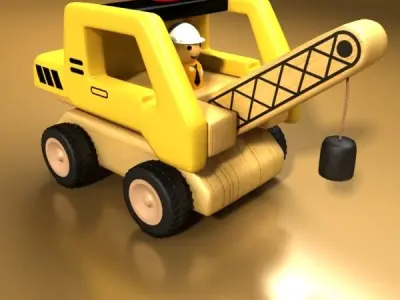 Wooden Toy Crane 3D model
