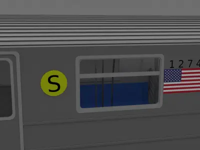NY train W interior 3D model