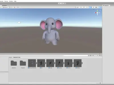 Little animal baby - Elephant cute - Animated Low-poly 3D model