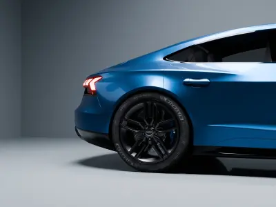 Automotive Studio Scene  -  Circular Light Setup 3D model