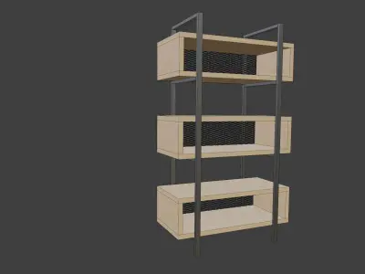 Industrial Style Bookshelf 3D model