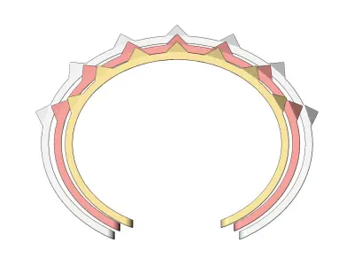 Pyramids cuff bracelet  3D print model