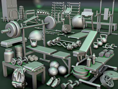 Sport Gym Diorama Pack 3D print model