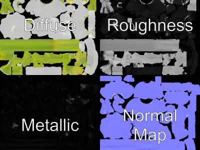 White Lily Flower model pack Low-poly 3D model