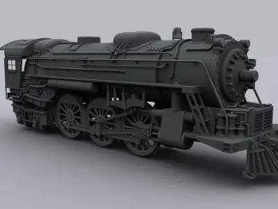 engine steam locomotive 3D model