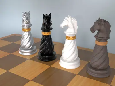 Knight 3D Luxury Chess Pieces 3D Print Model 3D print model 3D print model