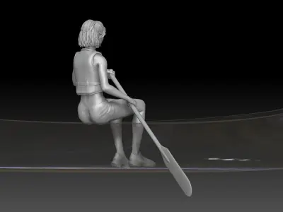 canoe girl 2 3D print model