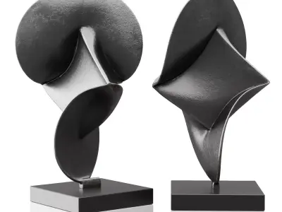 Karl Geckler Double Discus Sculpture Low-poly 3D model