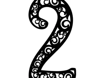 Numeric Art 2D Number 3D print model