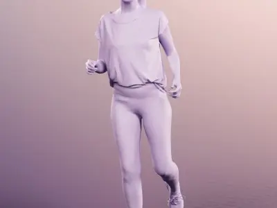 Melina 13466 - Running Athletic Woman  Low-poly 3D model