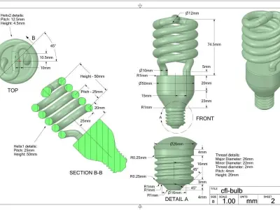 Compact fluorescent lamp Free 3D model