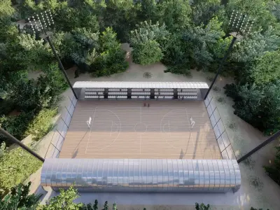 Basketball Court  3D Model - Basketball Stadium 3D model