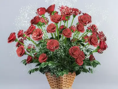Red Roses 3D model