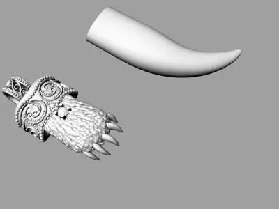 Bear tooth pendant  3D print model