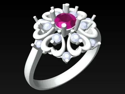 Diamond Ring - Womens Rings - N315452 3D print model