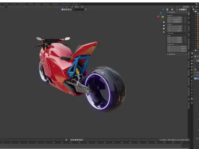 Futuristic bike 3D model