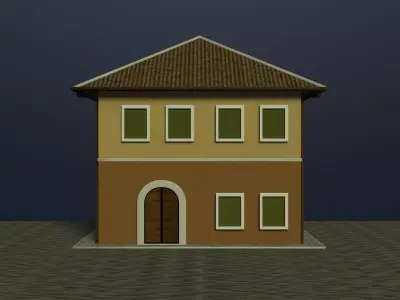 Retro style building 3D model