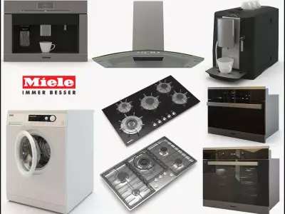 Miele collection stainless steel oven 3D model