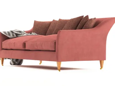 Luxury Rose Uniake curved back 2 seater Sofa 3D model