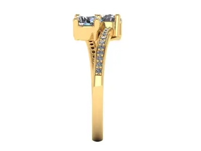 AG 900 DIAMOND TWO STONE RING  3D print model