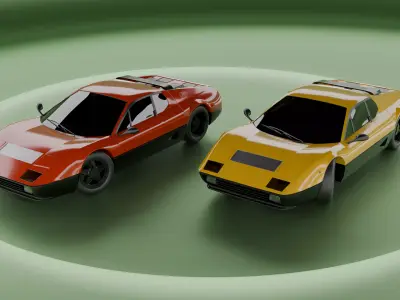 Ferrari 512 BB 1981 Low-poly 3D model
