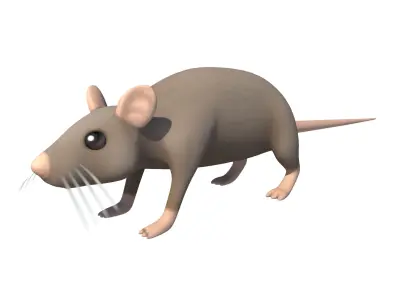 Rat low poly 3d game model Low-poly 3D model