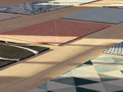 Modern Rug Collection Low-poly 3D model
