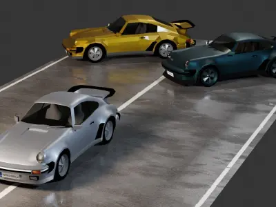 Porsche 911 2nd gen Low-poly 3D model