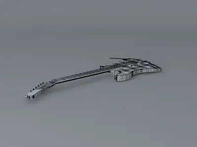 Plaid painted guitar  Free 3D model