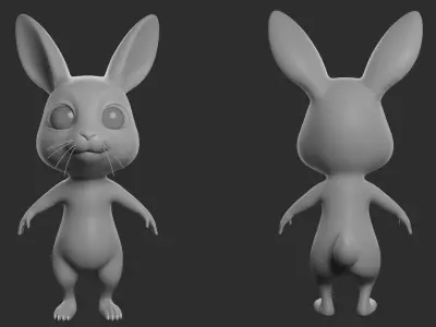 Rabbit II Bunny Cartoon Low-poly 3D model