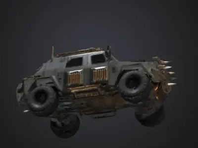 Post-Apocalyptic Battle Vehicle Wasteland Crusher 3D model
