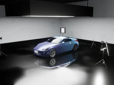 rigged car nissan 350 z 3D model