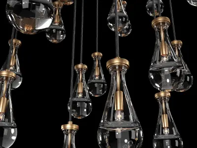 Rain Round Chandelier 60 RH 3D model