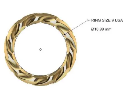 CUBAN RING SIZE 9 USA  3D print model