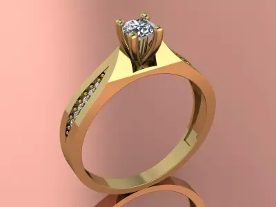 Elegant Diamond Ring Jewelry Gold 3D print model buy