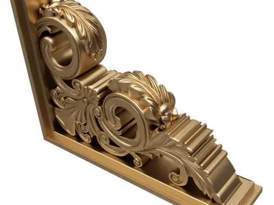 Bracket Carved Plaster Molding Decoration 02 Low-poly 3D model