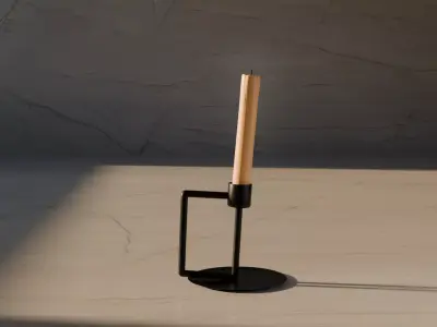 Minimalist Candlestick 3D Model   Low-poly 3D model