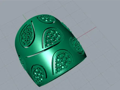 Luxury yellow gold ring with diamond model jr00120 3D print model